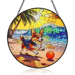 Stained Glass Suncatcher 8 Inch Window Hanging Ornament for Home Decor Gifts