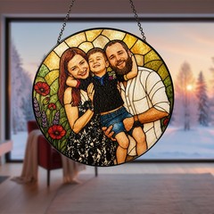Custom Family Photo Sun Catcher Personalized Gift for Mom Wife Parents