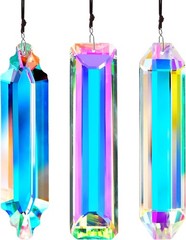 3PCS Crystal Suncatcher Prism for Window,120Mm/5” Rectangle AB Colored Crystal