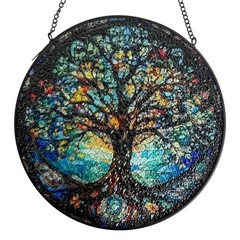 Tree of Life Stained Glass Suncatcher Wall Art for Home, Kitchen, Gift