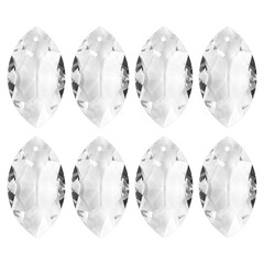 8PCS Crystal Horse Eye Prisms, 38mm/1.5″ Pendant Hanging [Clear White]