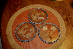 Vintage Lasting Impressions Dried Flowers Suncatcher Set of 3