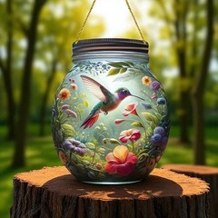 Hummingbird Rainforest Suncatcher 10×8 Inches New Home Decor Gift