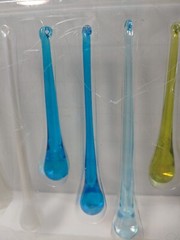 9 Hand Blown Glass Teardrop Icicle Ornaments 6″ 5″ 4″ Green Blue Pearl