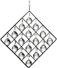 Colorful Crystal Ball Prism Pendant Suncatcher Metal Frame Rainbow Hanging Decor