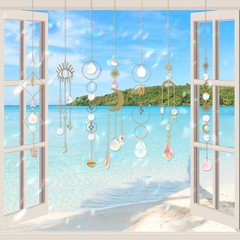 Colorful Crystal Sun Catchers – 10 Piece Hanging Prism Ornaments for Windows, Ga