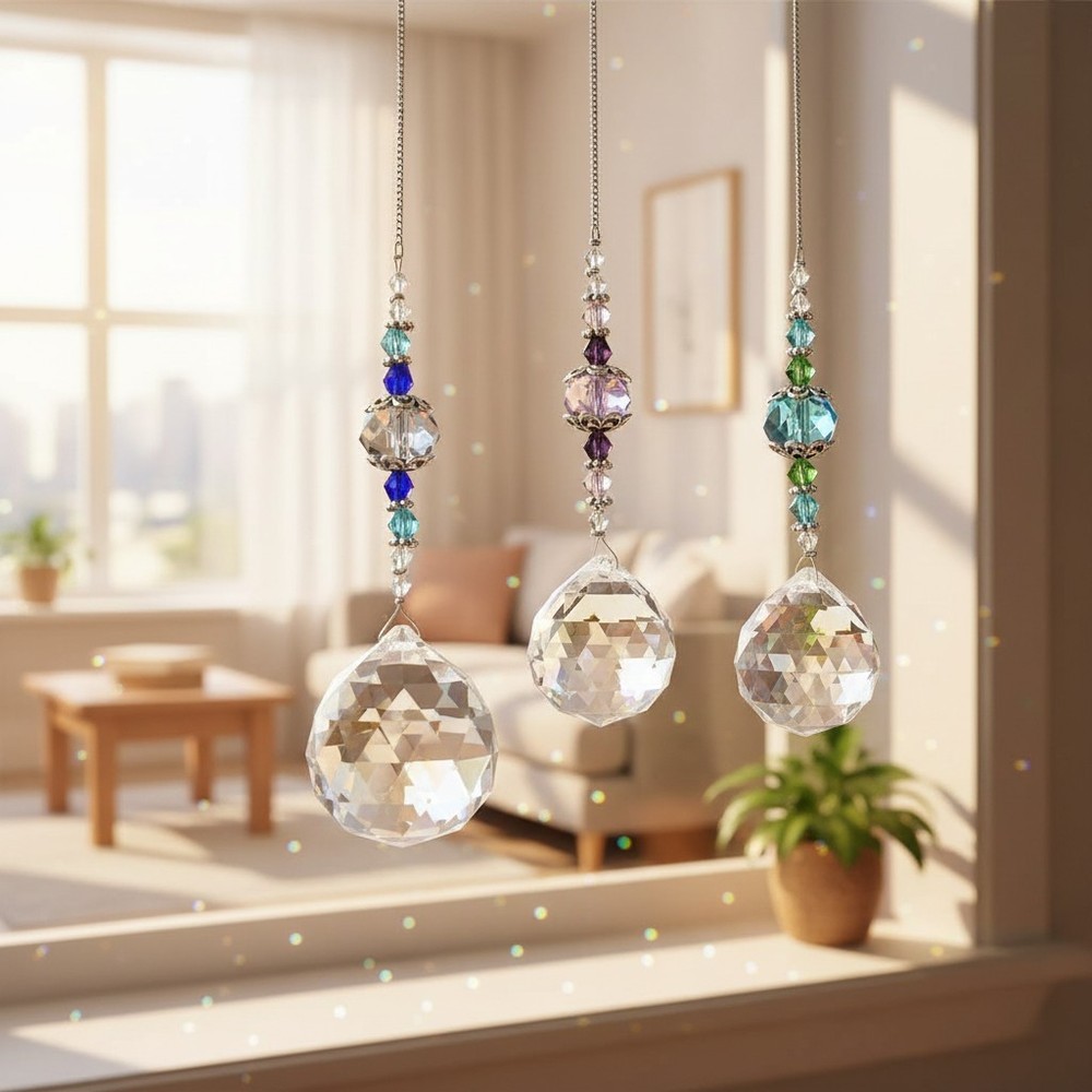 Versatile Crystal Prism Balls for Celebrations and Home Decor, 3 Count