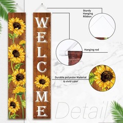 Tatuo Sunflower Welcome Hanging Banners Fall Porch As the Pictures Shown
