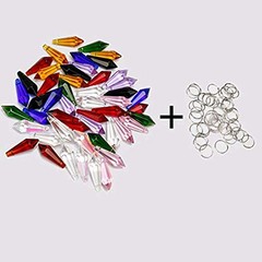 50pcs 38mm Crystal Icicle Pendant Chandelier Prisms Drops Lamp Candle Holders…