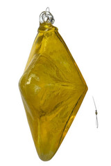 Vintage Art Glass Star Suncatcher Ornament Yellow Thick Hanging 3D Starfish