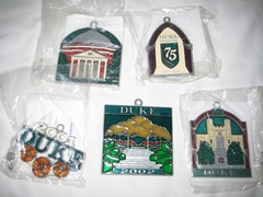 Vintage Lot of 5 Suncatchers partial years Duke University stained metal/plastic