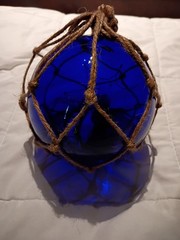 Decorate Glass Ball With Lights. Can Sit Or Hang. Nautical Theme