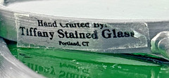 Vintage Tiffany Stained Glass Green Frog Metal Suncatcher 3-1/2″ x 3-1/2″