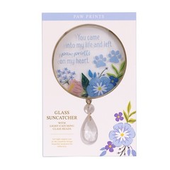 Splosh Paw Prints Glass/Metal Suncatcher Hanging Home/Window Decor 12x26cm
