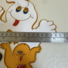 (2) Vintage Halloween Decor Ghost Suncatcher By Pumpkin Time