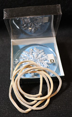 VTG NIB FULL LEAD CRYSTAL SNOWFLAKE SUNCATCHER HD MADE IN NORWAY HADELAND 1970`S