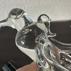 Vintage Hand Blown Clear Art Glass Bird Ornament Lot – Hanging Suncatcher