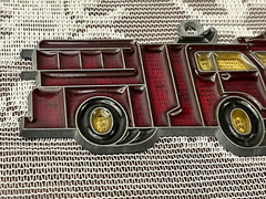 Fire Truck Suncatcher Window Stained Glass Firefighter Collectible Measures 5″