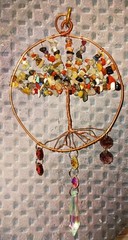 Tree of Life Gemstone Beads Crystals Prism Suncatcher Hanging