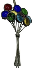VTG Balloon Suncatcher Ten Vtg Stained Glass Bead Wire Ornament 6” X 3.25”