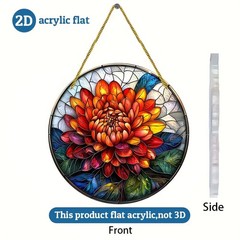 Vibrant Chrysanthemum Acrylic Suncatcher Garden Theme Home Window Hanging Decor