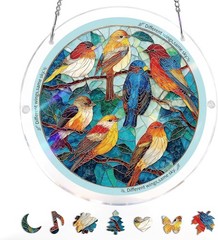 Dawn Birds Acrylic Puzzle Suncatcher Window Hanging Home Garden Decor