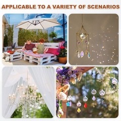 4PCS Crystal Maple Leaf Prisms, 38mm/1.5″ Pendant Hanging [Pink]