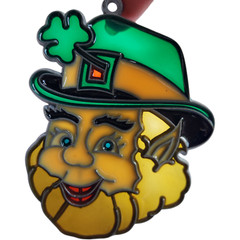 Leprechaun Sun Catch Glass Acrylic Metal Vintage St Patrick’s Day