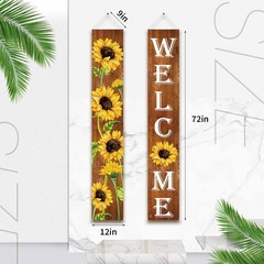 Tatuo Sunflower Welcome Hanging Banners Fall Porch As the Pictures Shown