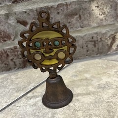 Vintage Stained Glass Suncatcher Bell Native American Mexican South American