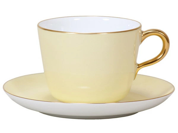 Daikura Touen Colored glaze (cream) Morning cup & saucer Brand West From Japan