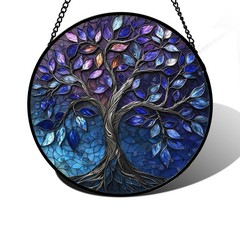 “Stained Glass Tree of Life Sun Catcher Colorful Window Decor for All