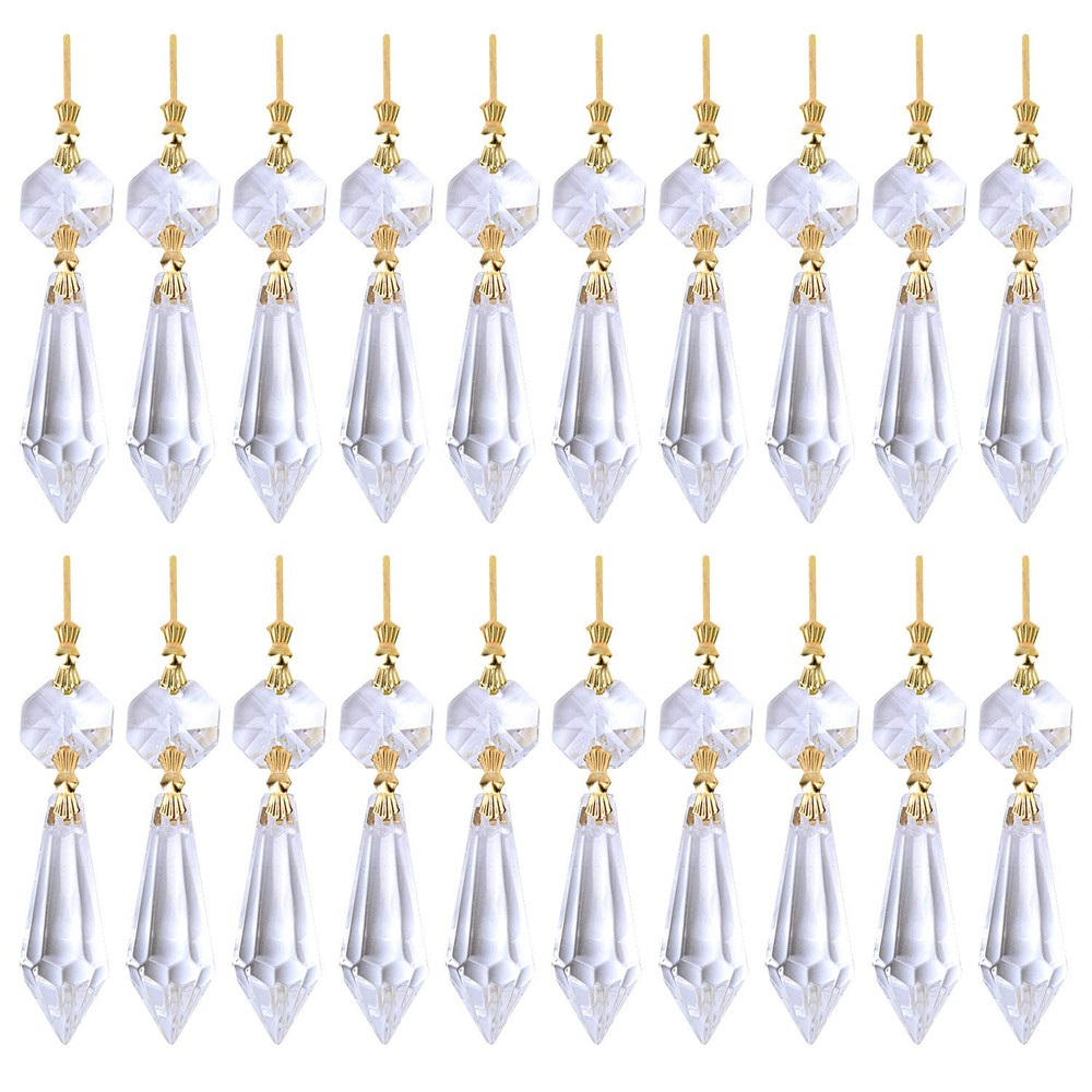 20 Pieces Replacement Clear Chandelier Icicle Crystal Prisms Octogan Crystal …