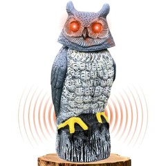 Solar Powered Garden Owl with Motion Detection, Rotating Head, Realistic Hoot…