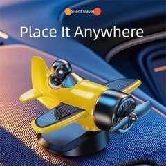 Solar Powered Rotating Airplane Car Dashboard Ornament 360° Auto Spin Decor