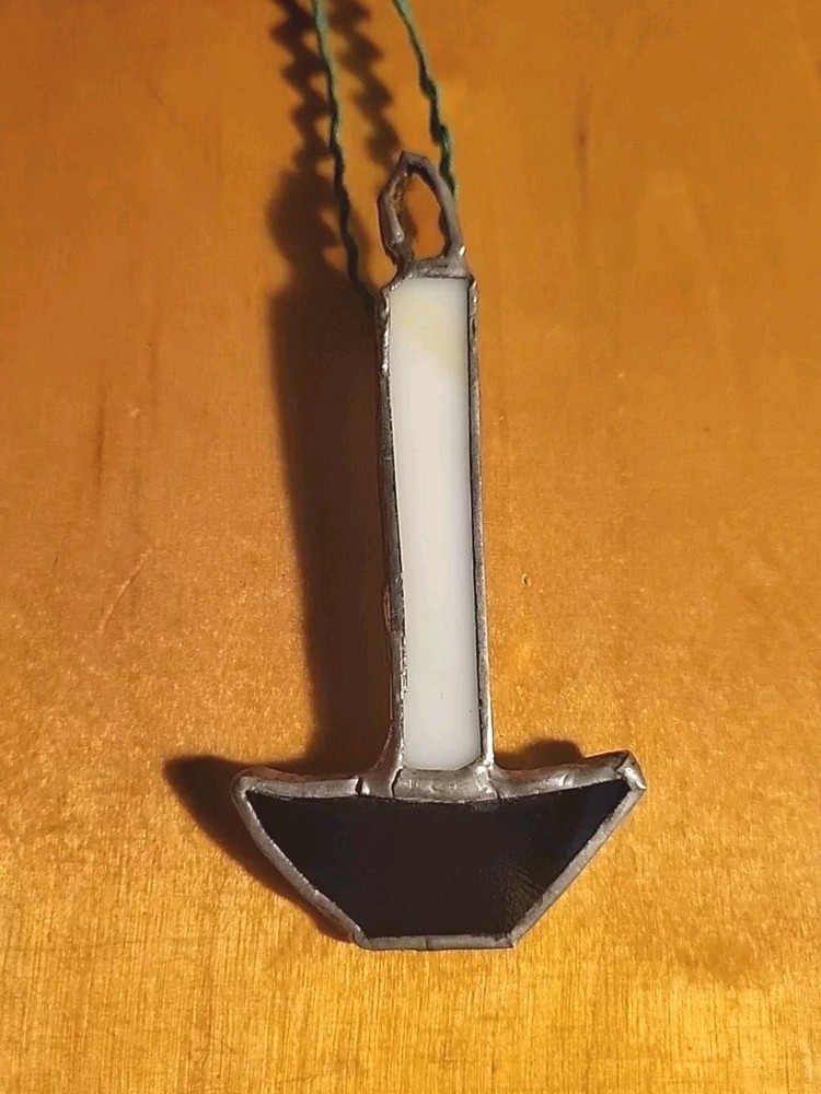 Stained Glass Christmas Candle Ornament Sun Catcher Holiday Window Decor