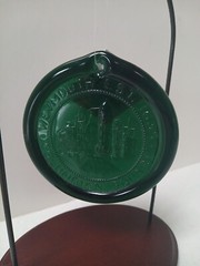 Vtg. Pairpoint Columbus Square Green Suncatcher- Art Glass Decor 4″
