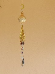 Suncatcher For Your Windows With Rainbow Prism Crystals And Mother Of Pearl
