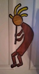 Stained Glass Sun Catcher Southwestern Kokopelli Indian