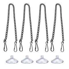 Stained Glass Window Hanging Chain Set 20 Inch Black Metal Nickel Plating