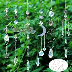Sun Catchers 10 Pieces Colorful Crystal Suncatcher W/ Chain Pendant Ornaments