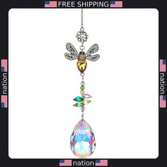 Colorful Bee Prism Crystal Suncatchers ? Window Ornaments for Home & Weddings