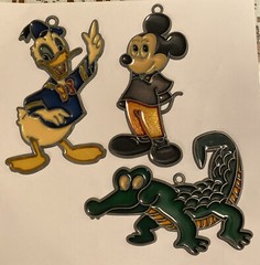 Stained Glass Suncatcher Ornaments Mickey Mouse ~ Donald Duck ~ Crocodile Lot 3