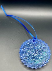 Blue Druzy Style Handcrafted Sun catcher Ornament