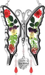 KY&BOSAM Gifts for Mom Butterfly Suncatcher Stain Glass for Window Hanging | Win