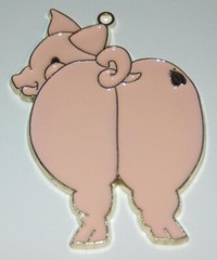 New Cute Pig with Fly on Butt Suncatcher Home Decor Craft Free Shipping