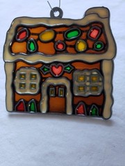 Gingerbread House Christmas Window Hanging Suncatcher Resin Sun Catcher