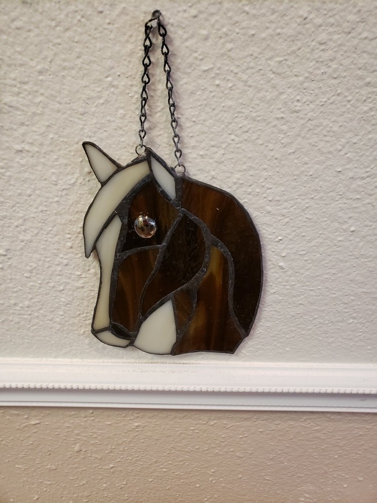 Stained Glass Horse skull Christmas Ornament/Suncatcher/Favor