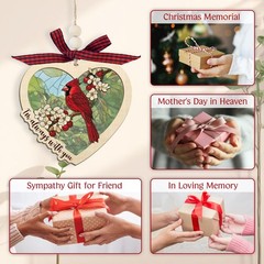 Memorial Cardinal Suncatcher Ornament – Sympathy Gifts for Loss of Loved One, Tr