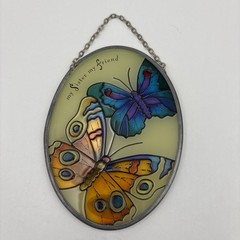 JOAN BAKER DESIGNS VINTAGE-STAINED GLASS BUTTERFLIES MY SISTER MY FRIEND